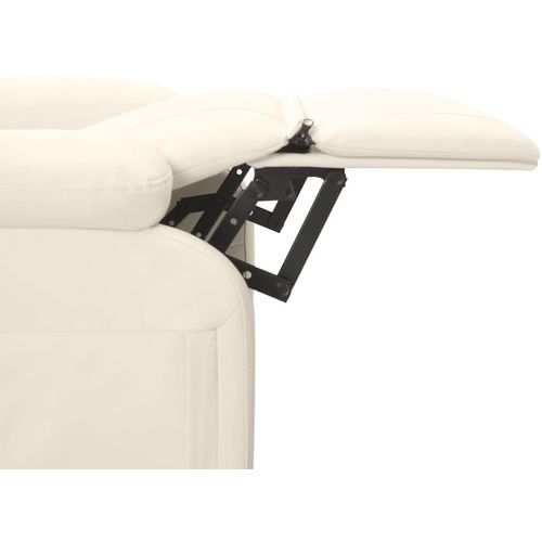 Masažna fotelja od umjetne kože krem bijela slika 68