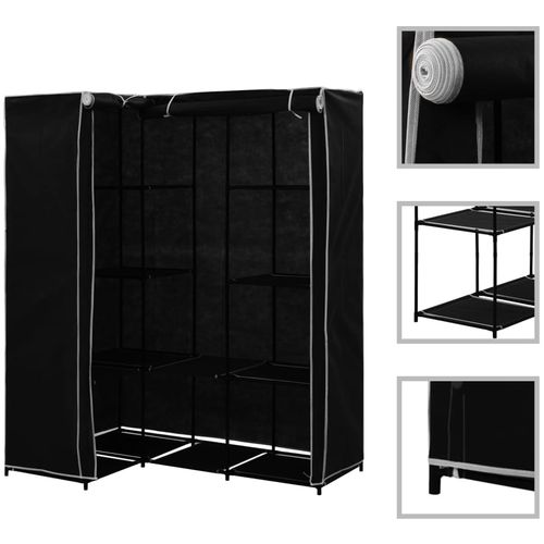 282449 Corner Wardrobe Black 130x87x169 cm slika 25