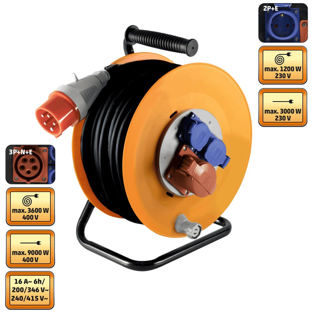 home Motalica za kabl, 25 met., H07RN-F, 5 x 2.5 mm², IP44 - HJR 400-25 slika 1