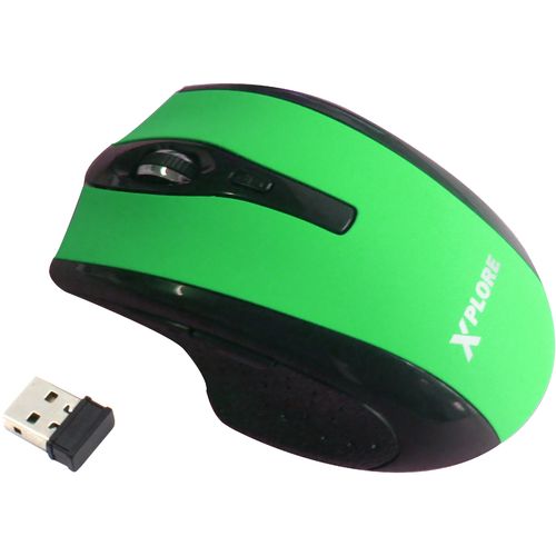 XPLORE XP1221, bežični miš, zeleno-sivi slika 1