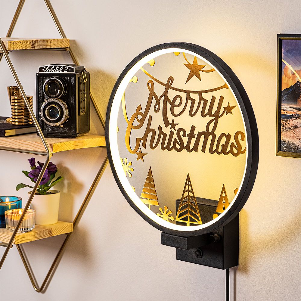 Crna bakarna zidna lampa XMAS20 slika 1
