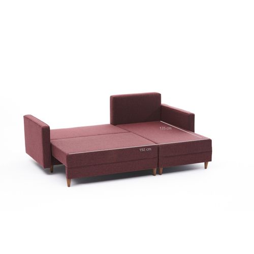 Atelier Del Sofa Aydam Right - Bordo Crveni Ugao Sofa-Krevet slika 8