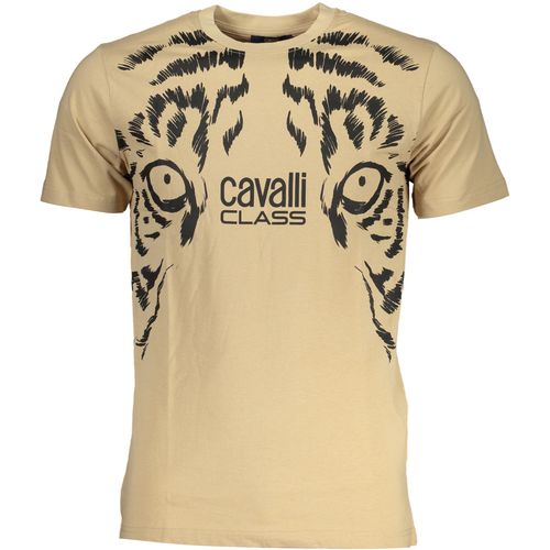 CAVALLI CLASS MEN'S SHORT SLEEVED T-SHIRT BEIGE slika 1