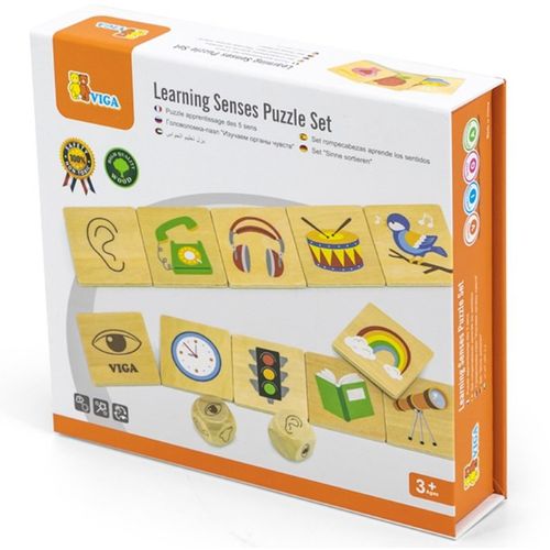 Viga Learning Senses Puzzle Set - Drveni set Učimo čula slika 1