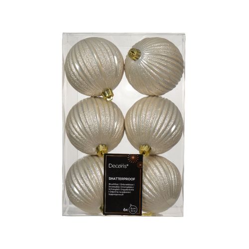 Novogodišnji set kugli za jelku 6pcs 8cm 021047 - Pearl - KMG slika 1