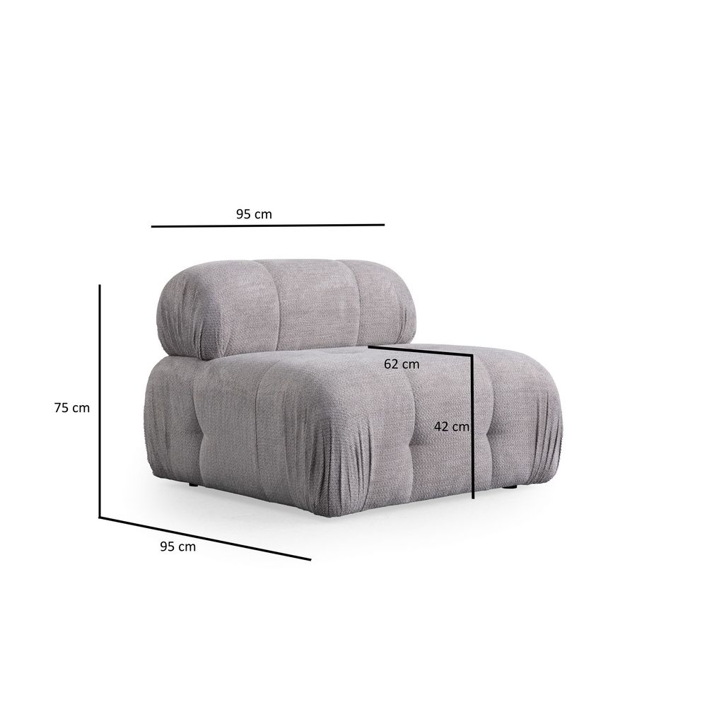 Petite O1 - Svijetlosiva Sofa za Jednu Osobu slika 2