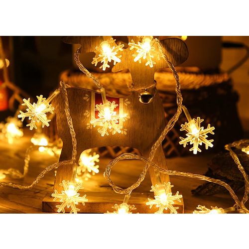 Set novogodišnjih sijalica - 1 niz lampica Deda Mrazova + 1 niz lampica pahuljica slika 12