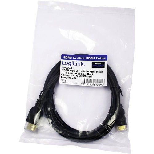 LogiLink HDMI priključni kabel HDMI A utikač, HDMI Mini C utikač 2.00 m crna CH0023  HDMI kabel slika 3