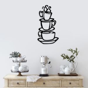 Decorative metal wall accessory Coffee, colour: black