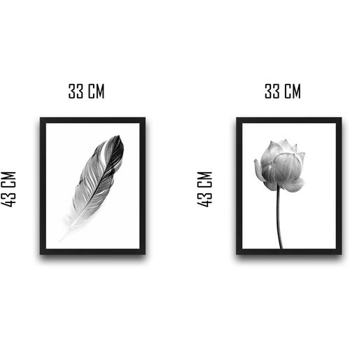 Wallity Uokvirena slika (2 komada), Flower Feather Set slika 3