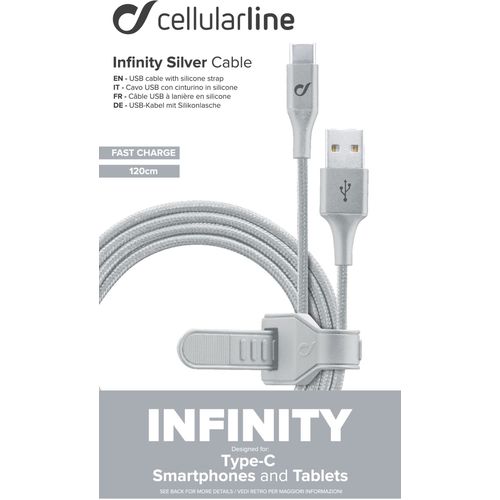 Cellularline kabel Cosmic TYPE-C 120 cm srebrni slika 4
