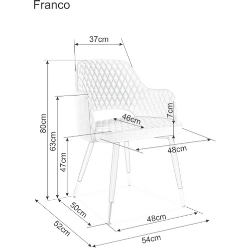 Stolica Franco-svijetlo siva slika 2