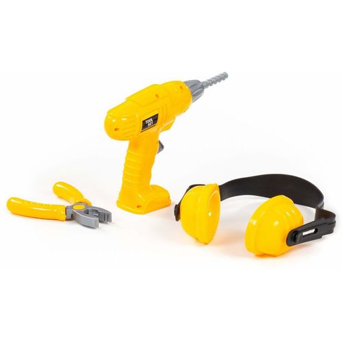 Dječji DIY set alata sa zaštitnim slušalicama, žuti slika 4