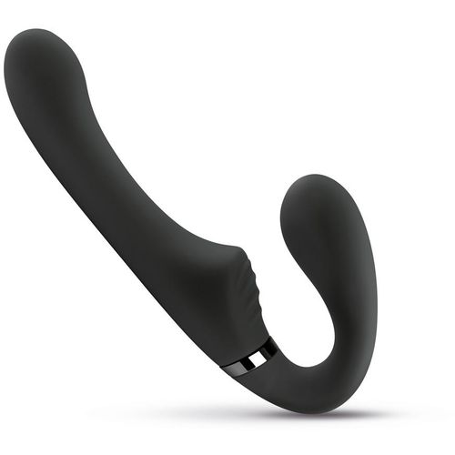 Vibracijski strap on dildo bez pojasa No-Parts - Avery, 22 cm, crni slika 3