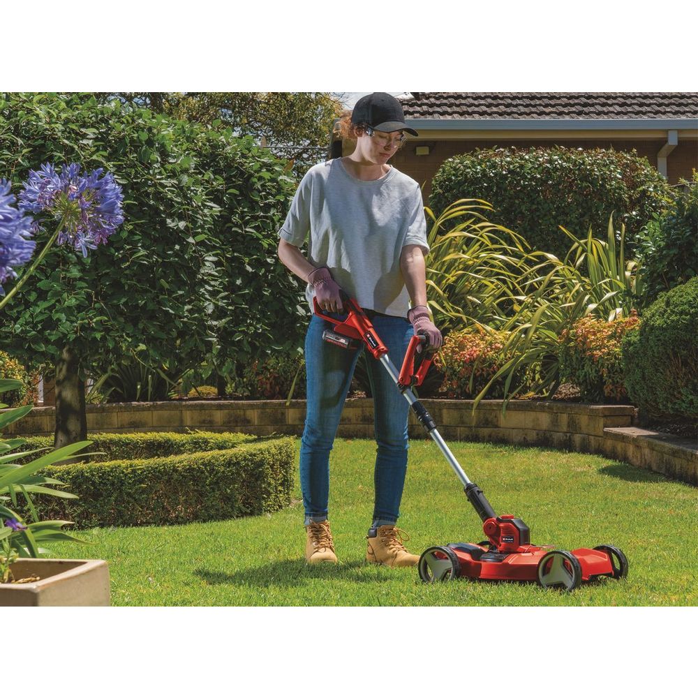 Einhell Akumulatorski trimer za travu sa kolicima GE-CT 18/28 Li TC-Solo + Baterija 2.5 Ah i punjač slika 12