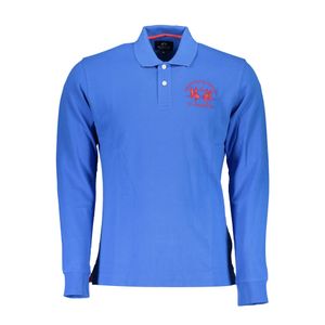 LA MARTINA LONG SLEEVE POLO SHIRT MAN BLUE