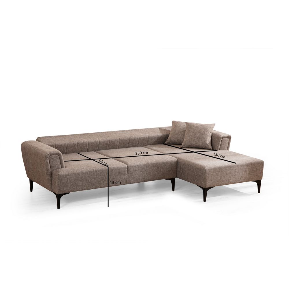 Ugaona Sofa-Krevet 'Hamlet Right' - Svijetlo smeđa slika 8