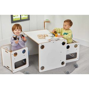 Set stola za djecu Goldfinch 2, boje: bijela, prirodna
