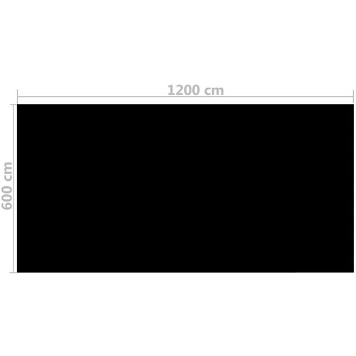 Pravokutni pokrivač za bazen 1200 x 600 cm PE crni slika 15