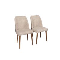 Nova 071 V2 Cream Walnut Chair Set (2 Pieces)