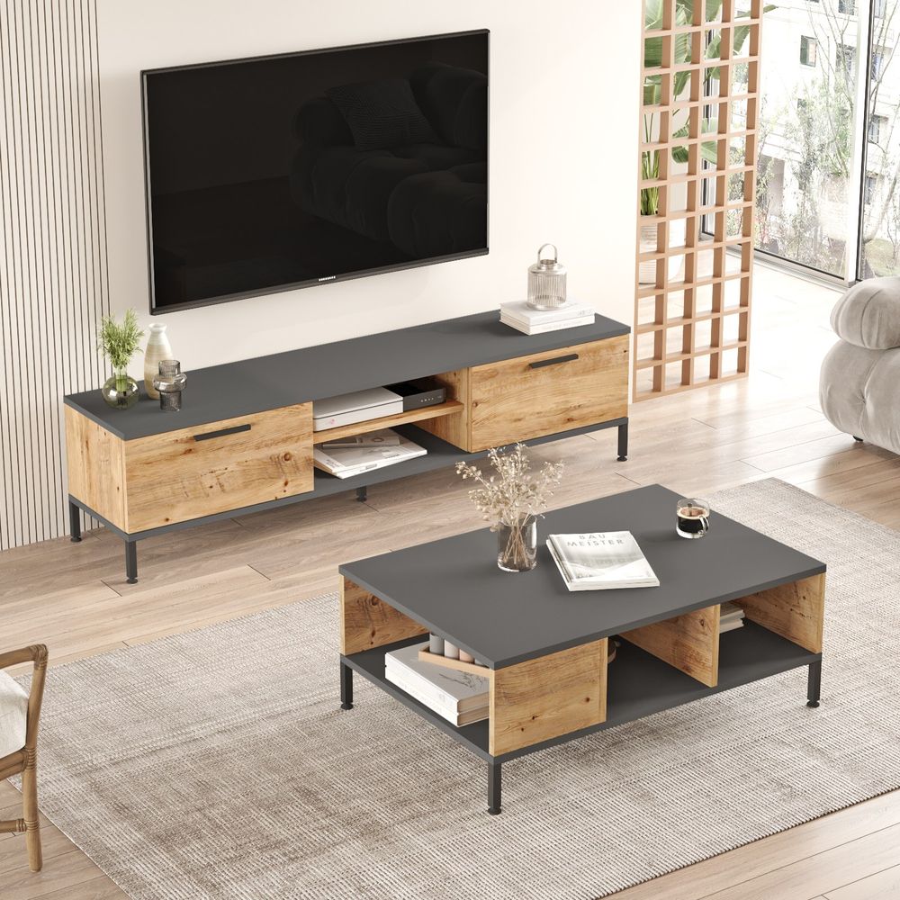 Rl5-Aa Atlantic Pine Anthracite Set Namještaja za Dnevnu Sobu slika 1
