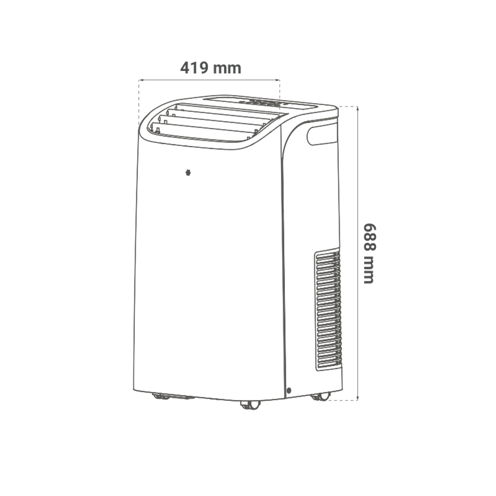Prijenosna klima Chigo 12000BTU, 3.5kW, A, R290, bijela slika 3