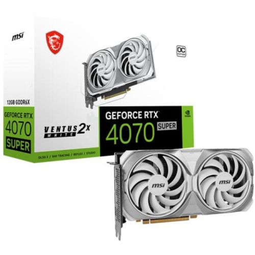 Geforce RTX 4070 SUPER Ventus 2X 12GB DDR6 WHITE, V513-642R SVGA MSI  slika 1