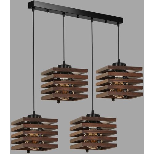 Cara ahşap 4 lü sıralı ceviz sarkıt Brown Chandelier slika 1