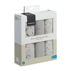 Kikka Boo Muslin pelene Dreamy Fields Grey 75x75cm, 3kom