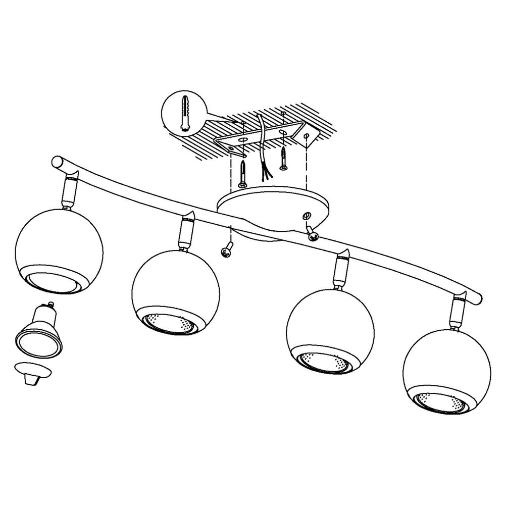 Eglo Bimeda reflektor/4, led, gu10, 4x3w, 4x240lm, bijela/krom  slika 4