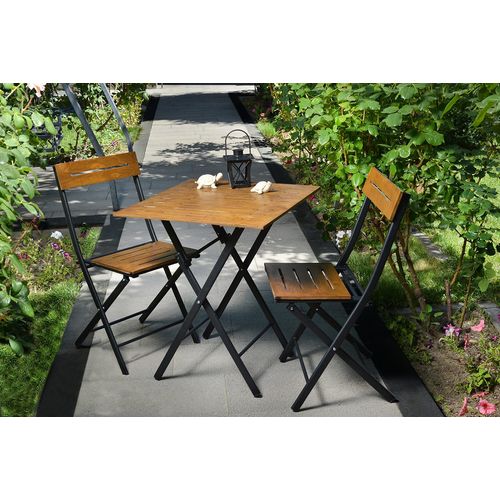 Floriane Garden Set vrtnih stolova i stolica (3 komada), orah crna boja, Bistro Set 4 slika 3