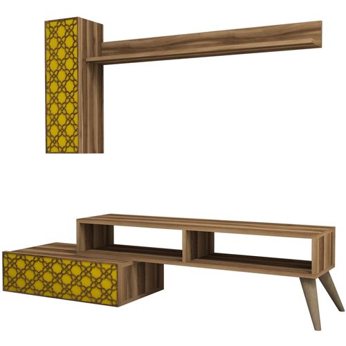 Woody Fashion TV jedinica, Planet - Walnut, Yellow slika 5