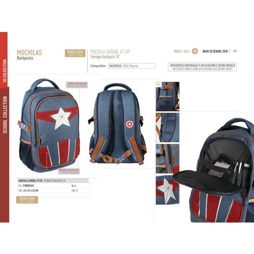 Marvel Avengers Captain America ruksak 47cm slika 8