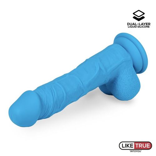 Liketrue realistični dvoslojni dildo 20cm, plava slika 7