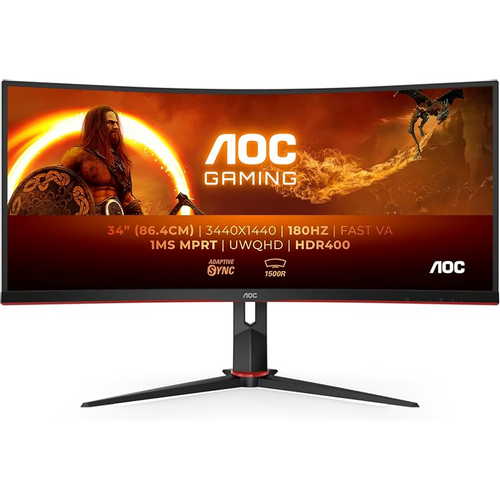 Monitor AOC 34" CU34G2XP, VA, UWQHD, 1ms, 180Hz, HDMIx2, DP slika 1