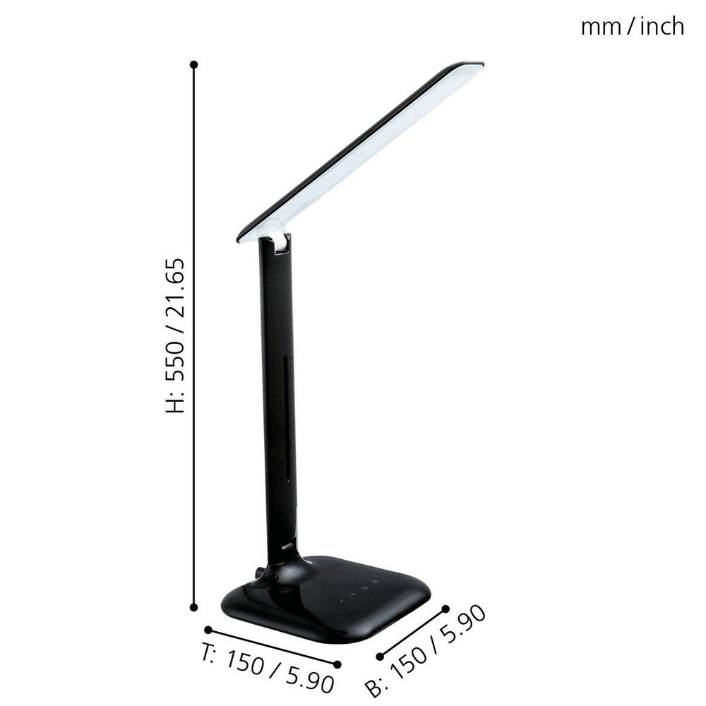 Eglo CaUpo stolna/1, led, 2,9w, 280lm, crna  slika 4