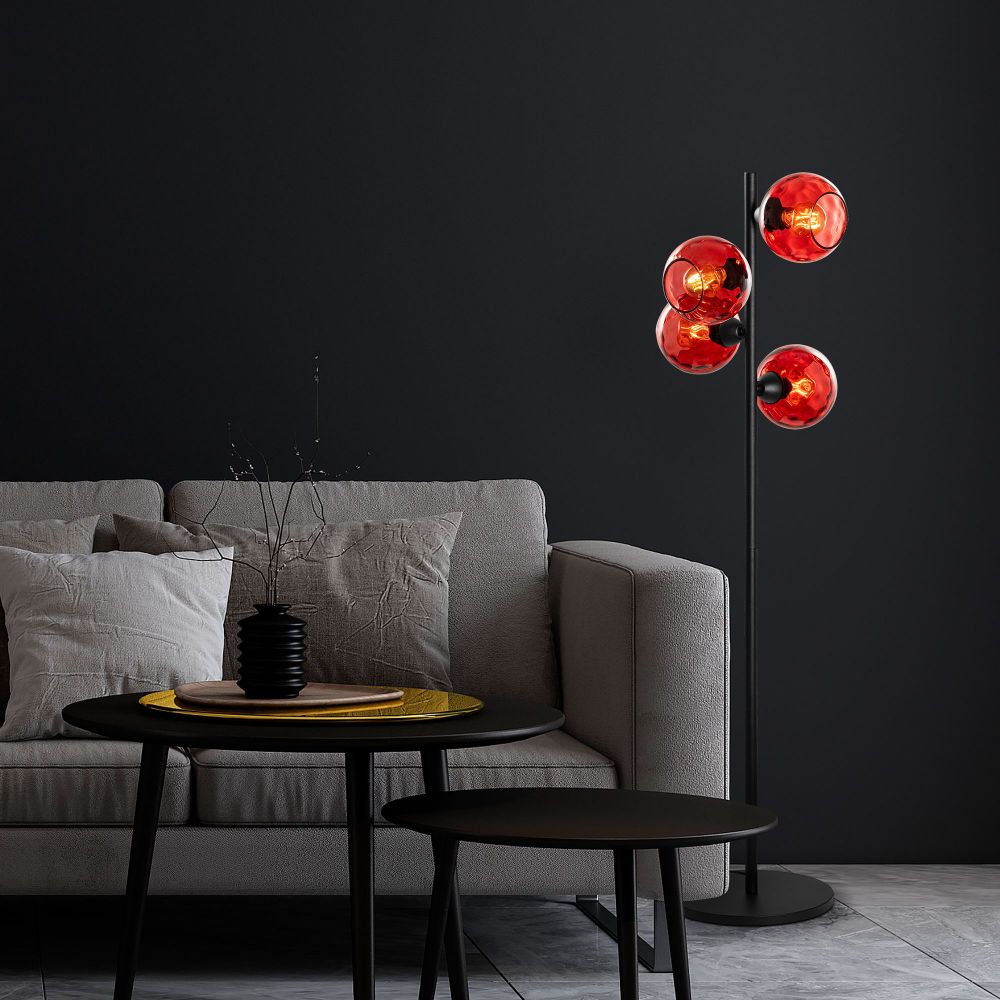 Podna Lampa Benek 15-14531 - Boje: Crvena, Crna slika 2