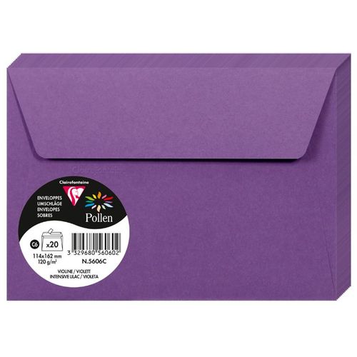 Clairefontaine kuverte Pollen 114x162mm 120grintensive lilac 1/20 slika 1
