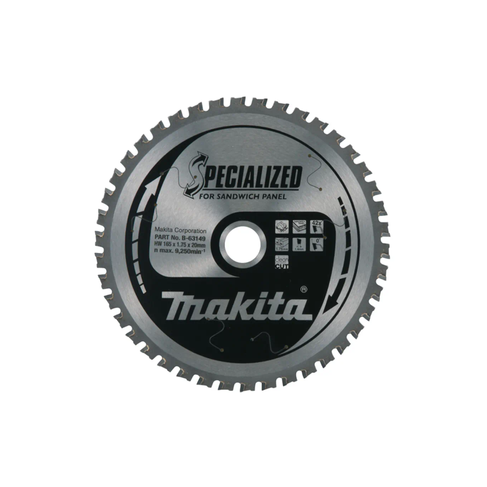 Makita - TCT list kružne pile za uranjanje za sendvič panele 165 mm, 165x20x1,4 mm 42Z B-63149 slika 1