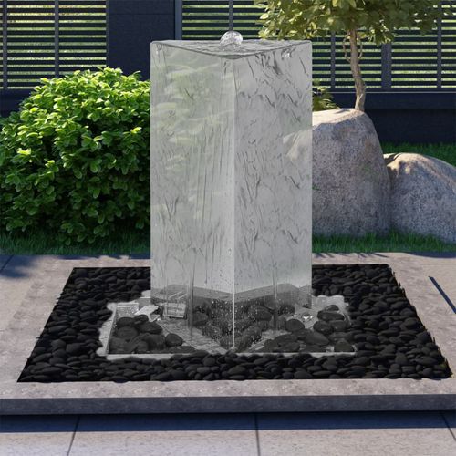 Vrtna fontana s crpkom od nehrđajućeg čelika 76 cm trokutasta slika 10