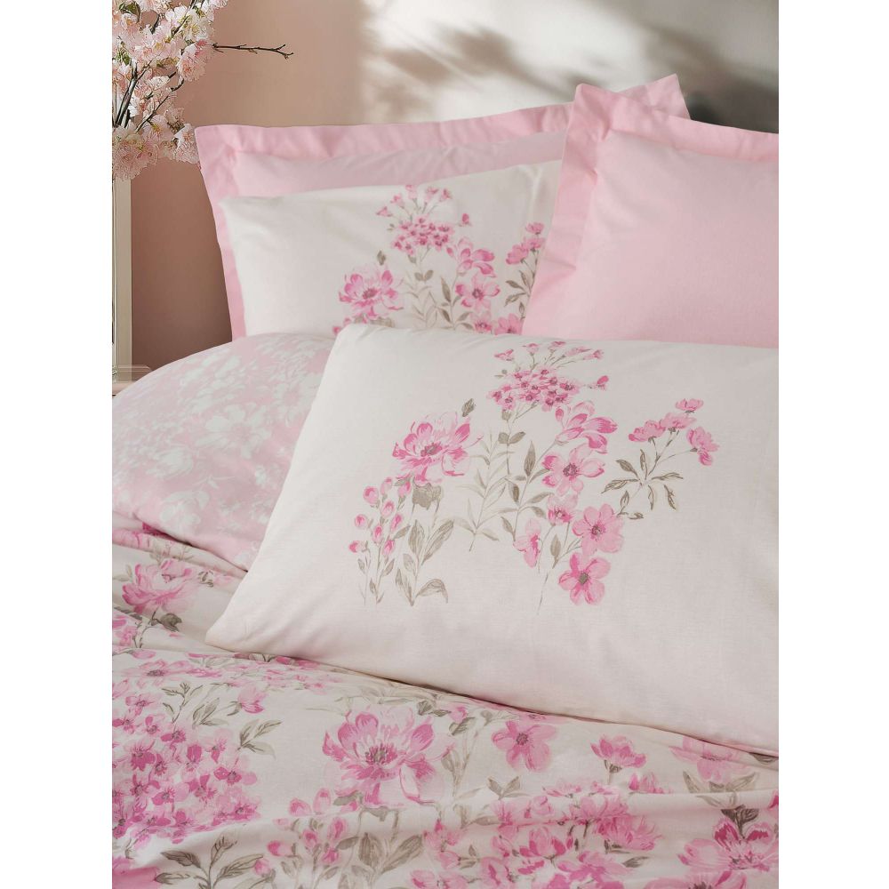Floren - Pink Pink Ranforce Double Quilt Cover Set slika 2