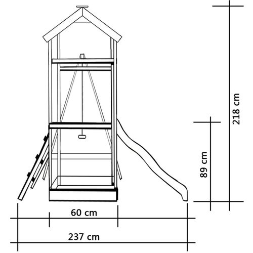 Set za igru s toboganom, ljestvama i ljuljačkom 237x168x218 cm slika 14
