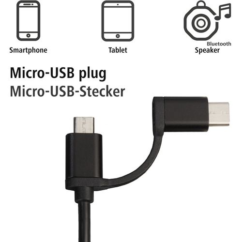 HAMA 4u1 Musko/Zenski USB- Mikro USB kabl+USB-C adapter slika 4