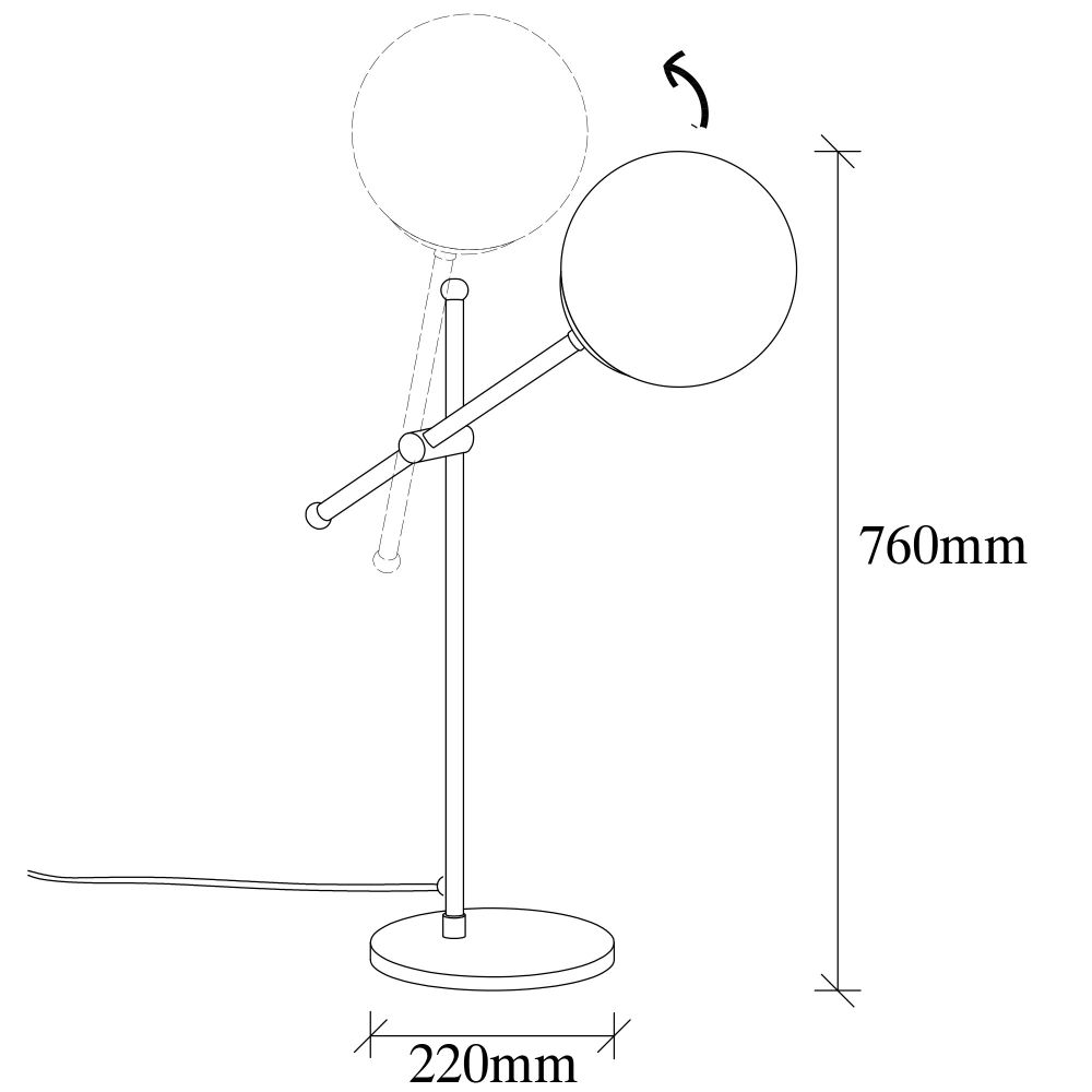 Crna Stolna Lampa Best-646-ML-US slika 6