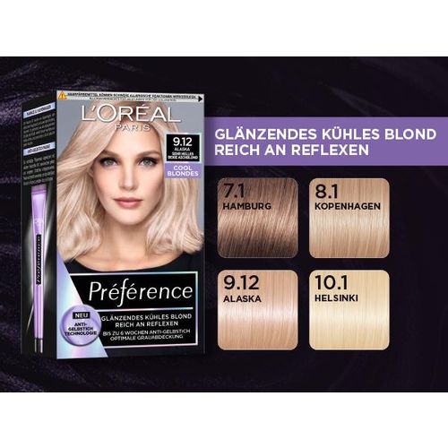 L'Oreal Preference Farba Za Kosu 9.12 Siberia Very Light Ash Beig Blon slika 2