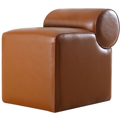 Rohin Deri Puf - Brown Brown Pouffe slika 6