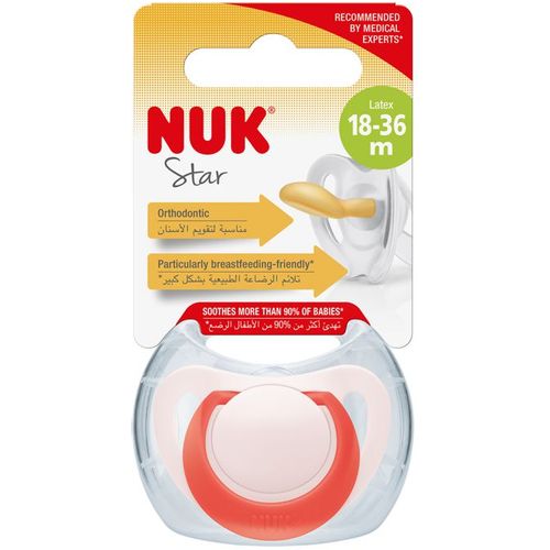 NUK Ortodontska duda varalica Star Latex 18-36mj, Red slika 2