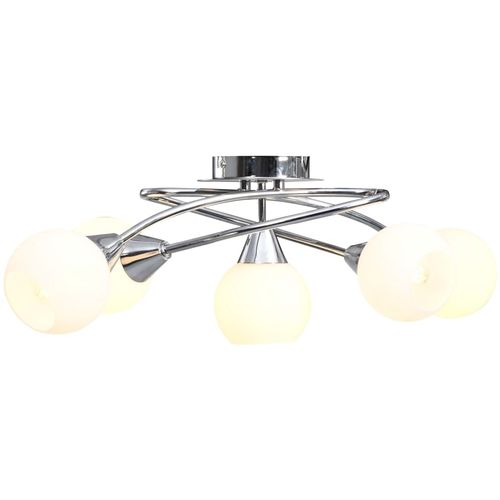 Stropna svjetiljka s keramičkim sjenilima 5 žarulja E14 bijela slika 14