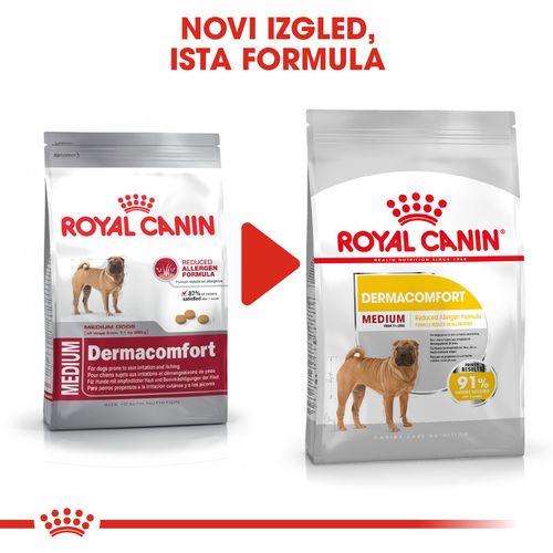 ROYAL CANIN CCN Dermacomfort Medium, potpuna hrana za pse - Za odrasle i starije pse srednje velikih pasmina (od 11 do 25 kg) - Stariji od 12 mjeseci - Psi skloni iritaciji kože i češanju, 3 kg slika 2