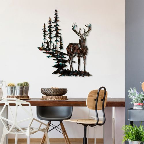 Deer Multicolor Decorative Metal Wall Accessory slika 2